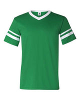 V-Neck Jersey with Striped Sleeves