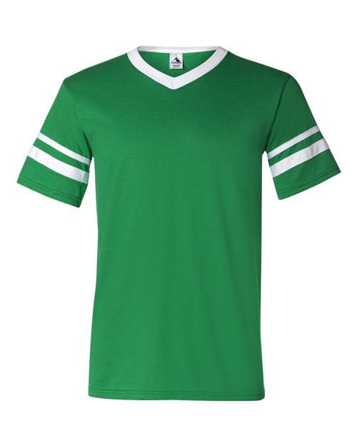 Augusta Sportswear V-Neck Jersey with Striped Sleeves