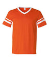 V-Neck Jersey with Striped Sleeves