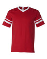 V-Neck Jersey with Striped Sleeves