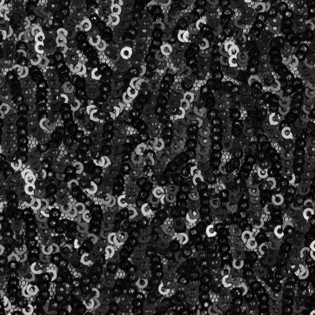 Black Solid Baby Sequins on Mesh