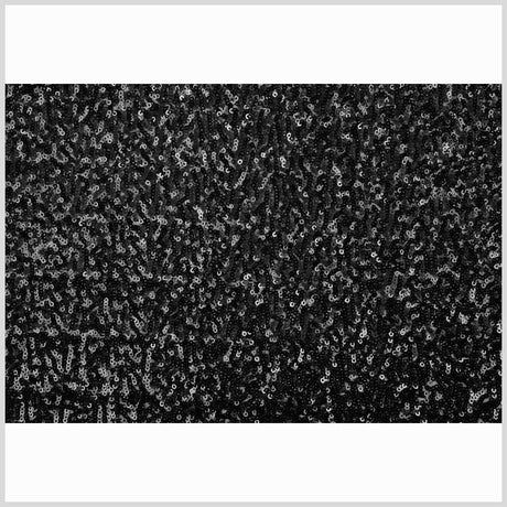 Black Solid Baby Sequins on Mesh