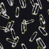Black Polyester Jersey Paper Clip Print