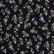 Black Polyester Jersey Paper Clip Print