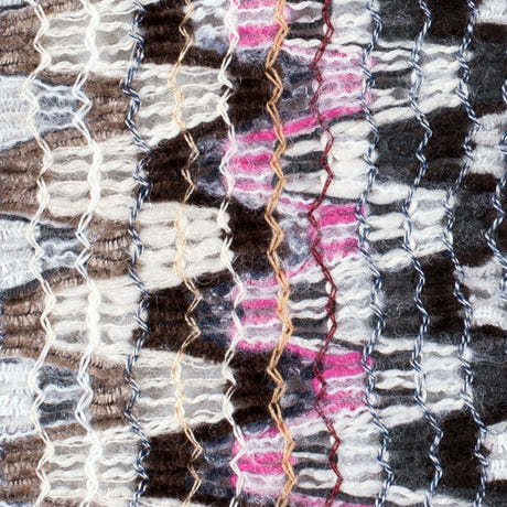 Italian Pink & Gray Multicolor Soft Flamestitch Wool Knit