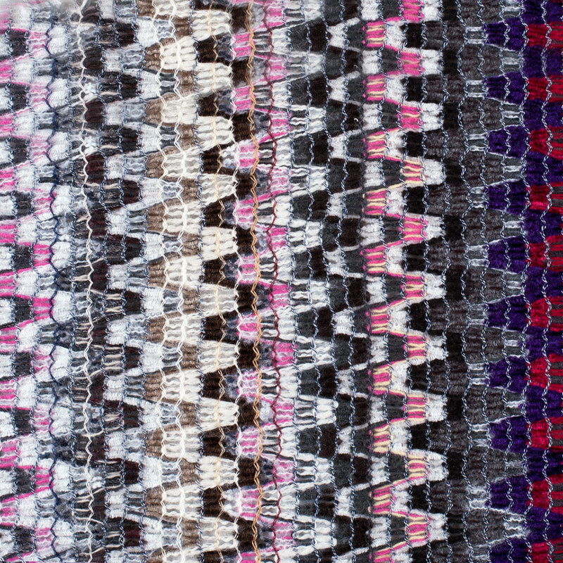 Italian Pink & Gray Multicolor Soft Flamestitch Wool Knit