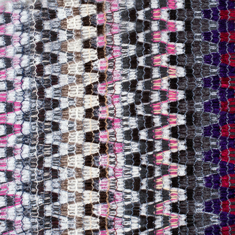 Italian Pink & Gray Multicolor Soft Flamestitch Wool Knit