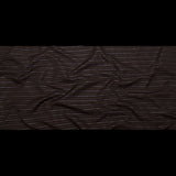 Chocolate Brown Polyester Twill with Metallic Gilded Pleasure and Moody Blue Stripes