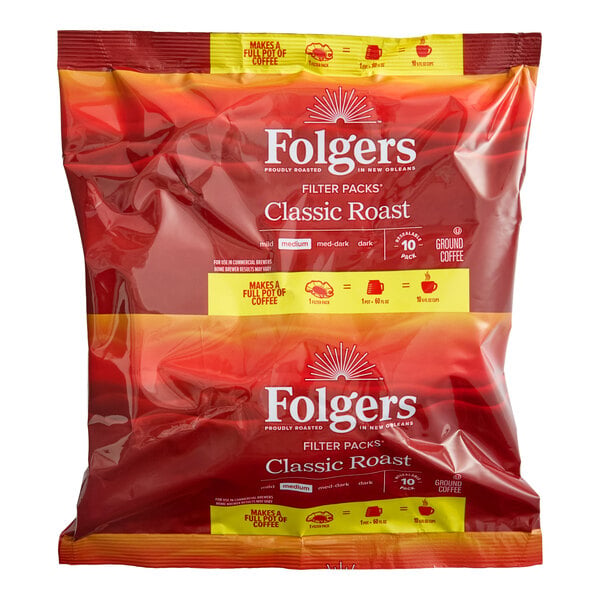 Folgers Classic Roast 10-Cup Coffee Filter Pack - 40/Case
