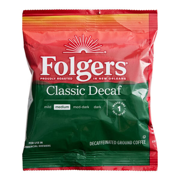 Folgers Classic Decaf Coffee Packet 1.5 oz. - 42/Case
