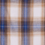 Famous NYC Designer Blue/Gold Plaid Cotton Voile