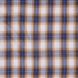 Famous NYC Designer Blue/Gold Plaid Cotton Voile