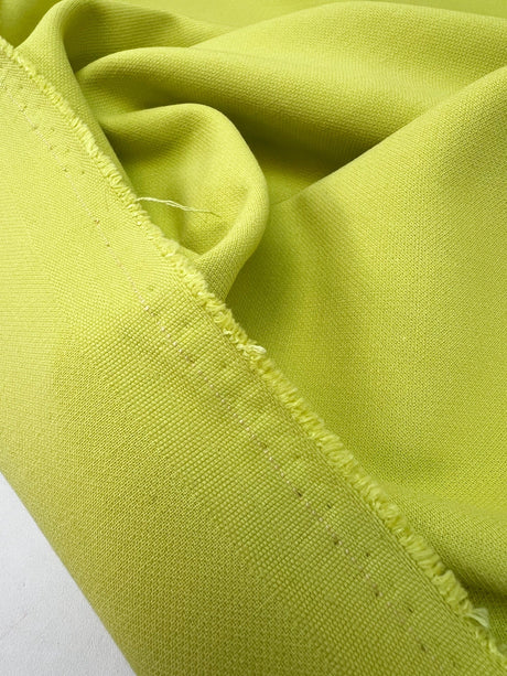 Stretch Double Weave Polyester Viscose Yellow-Green