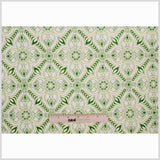 Yellow-Green Floral Burnout Polyester Jersey