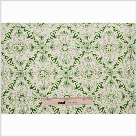Yellow-Green Floral Burnout Polyester Jersey