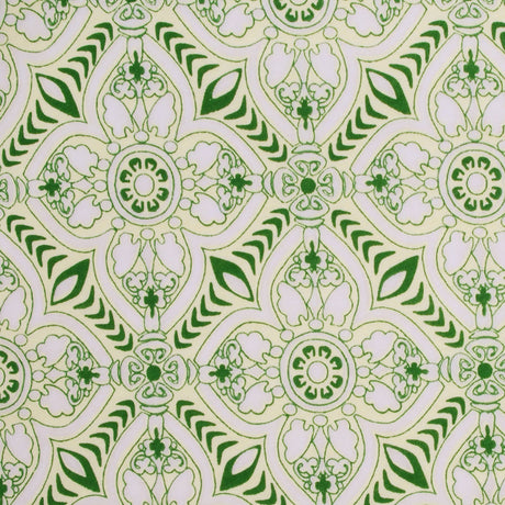 Yellow-Green Floral Burnout Polyester Jersey