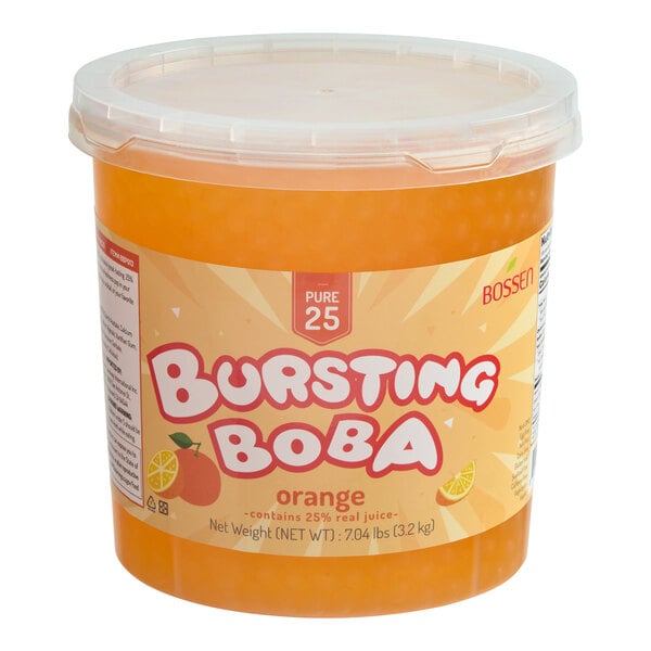 Bossen Pure25 Orange Bursting Boba 7.04 lb. - 4/Case