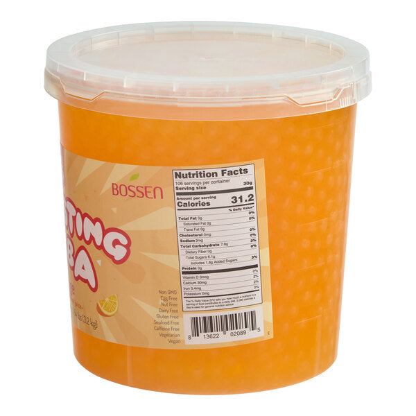 Bossen Pure25 Orange Bursting Boba 7.04 lb. - 4/Case
