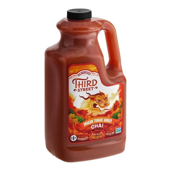 Third Street 1:1 Dragon Tongue Ginger Chai Tea Latte Concentrate 64 fl. oz. - 6/Case