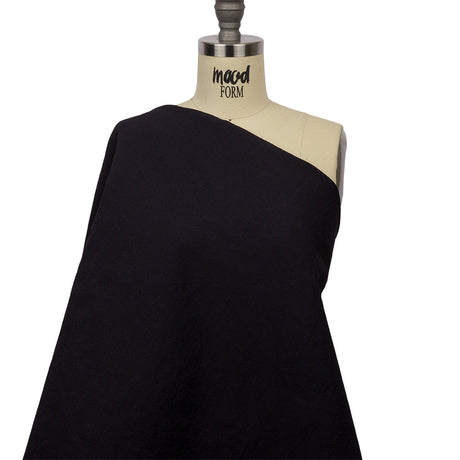 Navy Textured Polyester Woven Bonded to Gray Brushed Cotton Coating