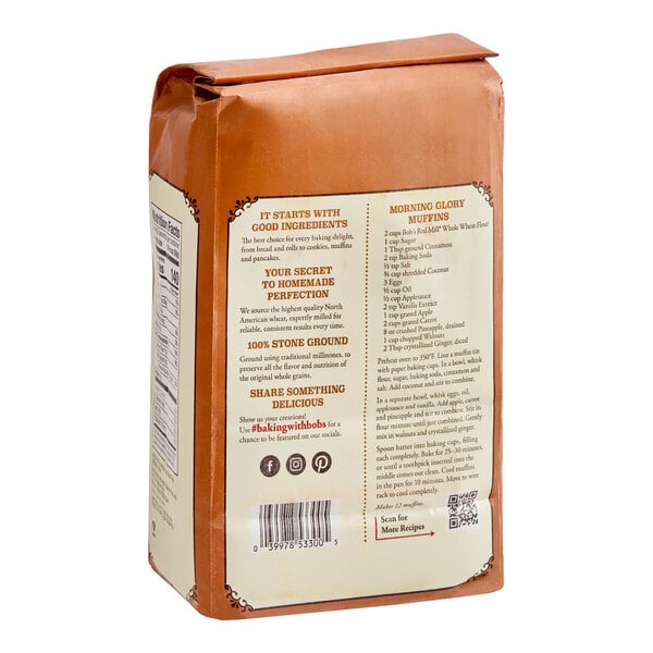 Bob's Red Mill Whole Wheat Flour 5 lb. - 8/Case