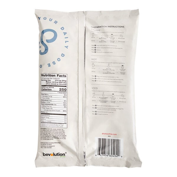 Dr. Smoothie Cafe Essentials Classic Latte Beverage Mix 3.5 lb. - 5/Case