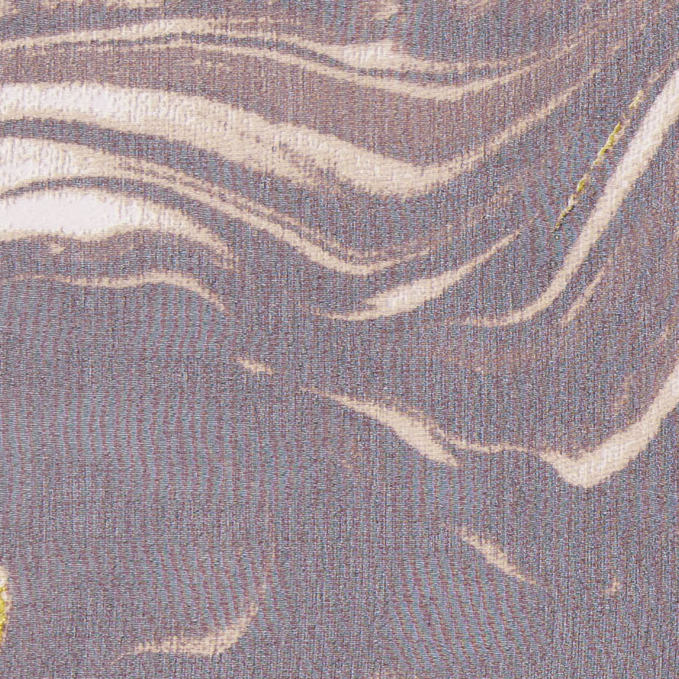 Brown and Pale Beige "Swirling Lava" Silk Chiffon Print