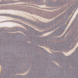 Brown and Pale Beige "Swirling Lava" Silk Chiffon Print