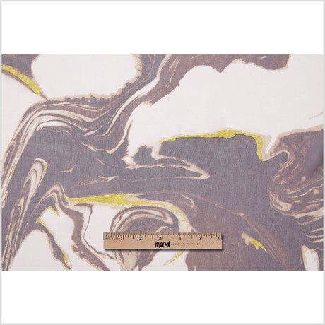 Brown and Pale Beige "Swirling Lava" Silk Chiffon Print