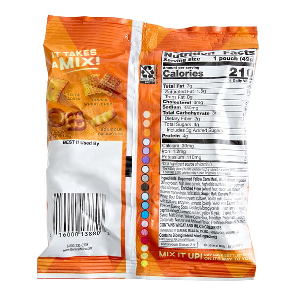 Chex Mix Cheddar Snack Mix 1.75 oz. - 60/Case
