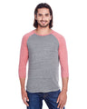 Unisex Triblend Three-Quarter Sleeve Raglan