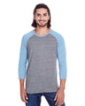 Unisex Triblend Three-Quarter Sleeve Raglan