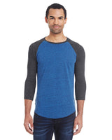 Unisex Triblend Three-Quarter Sleeve Raglan