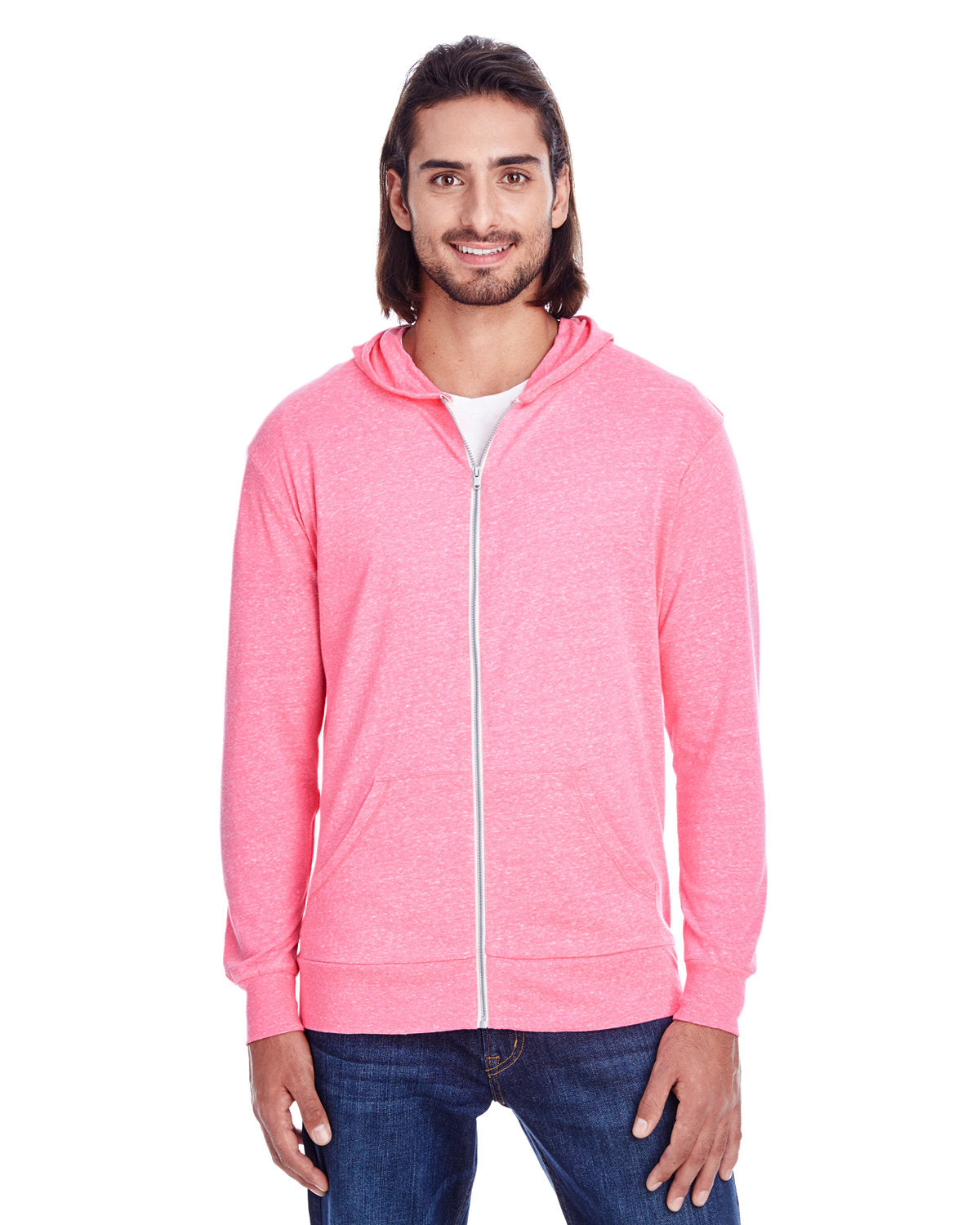 Unisex Triblend Full-Zip Light Hoodie