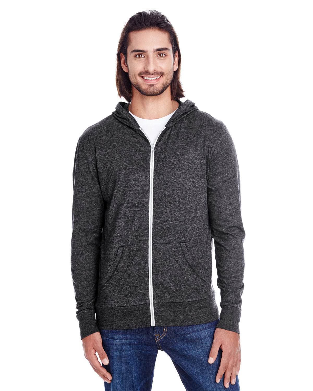 Unisex Triblend Full-Zip Light Hoodie