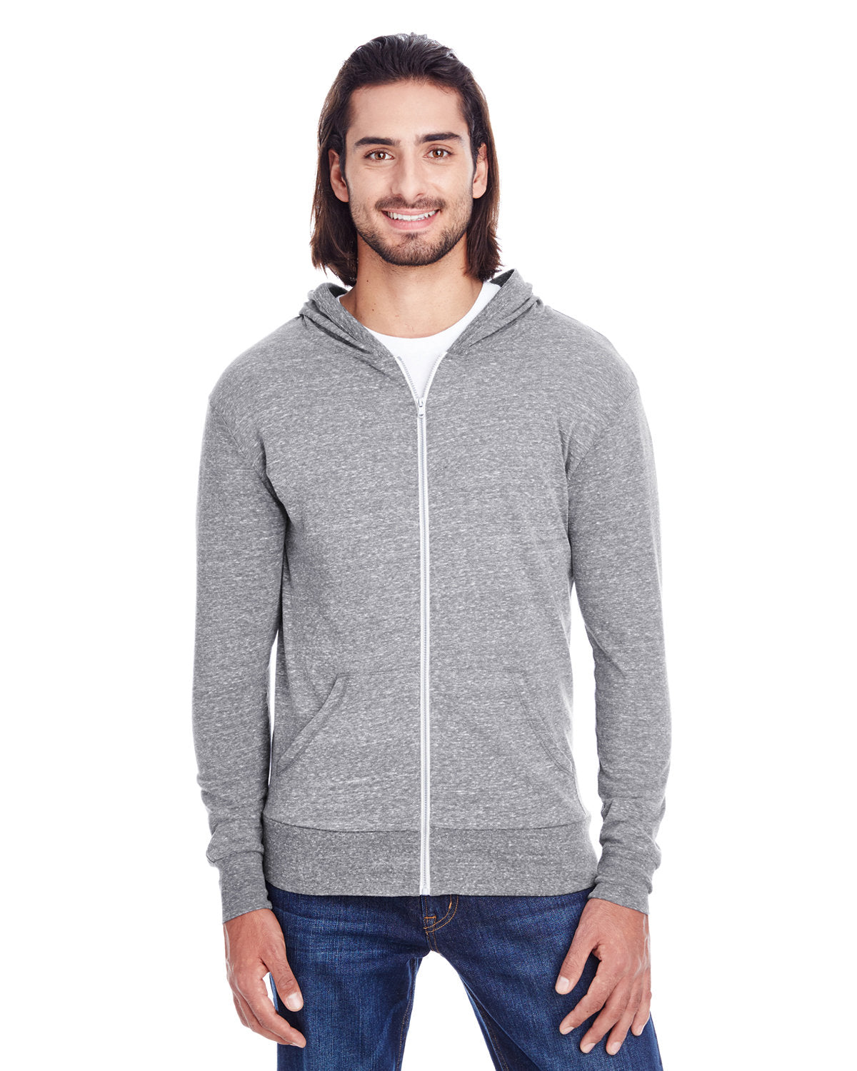 Unisex Triblend Full-Zip Light Hoodie