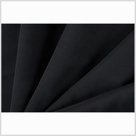 Black Solid Nylon Outerwear