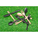 Packnwood Compostable & Heat Proof Black 4 in 1 Cutlery Kit With Kraft Bag, 6", Case of 250