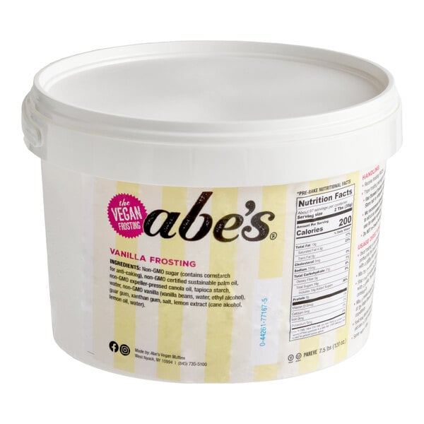 Abe's Vegan Vanilla Frosting 7.5 lb. - 2/Case
