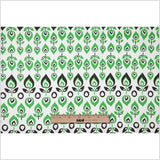 Green and Black Retro-Style Stretch Cotton Print