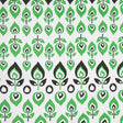 Green and Black Retro-Style Stretch Cotton Print