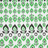 Green and Black Retro-Style Stretch Cotton Print