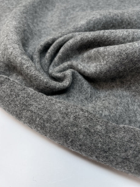 Wool Knitted Fabric Melange Gray