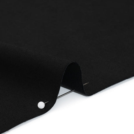 Stretch Cotton Sateen - Black - Deadstock