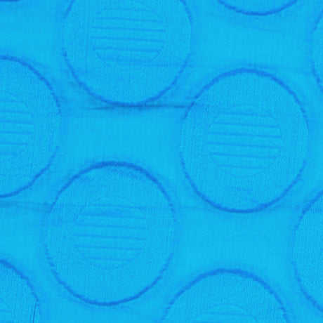 Embroidered Cotton Voile - Bright Aqua Polka Dots