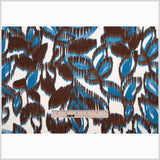 Blue-Brown Floral Cotton Sateen Print