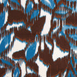 Blue-Brown Floral Cotton Sateen Print