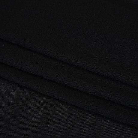 Lightweight Viscose and Silk Jersey - Black - Deadstock