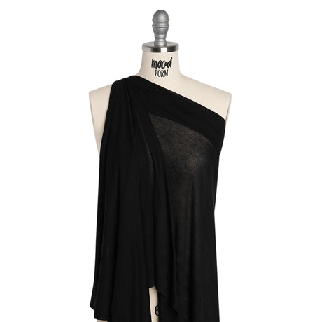 Lightweight Viscose and Silk Jersey - Black - Deadstock