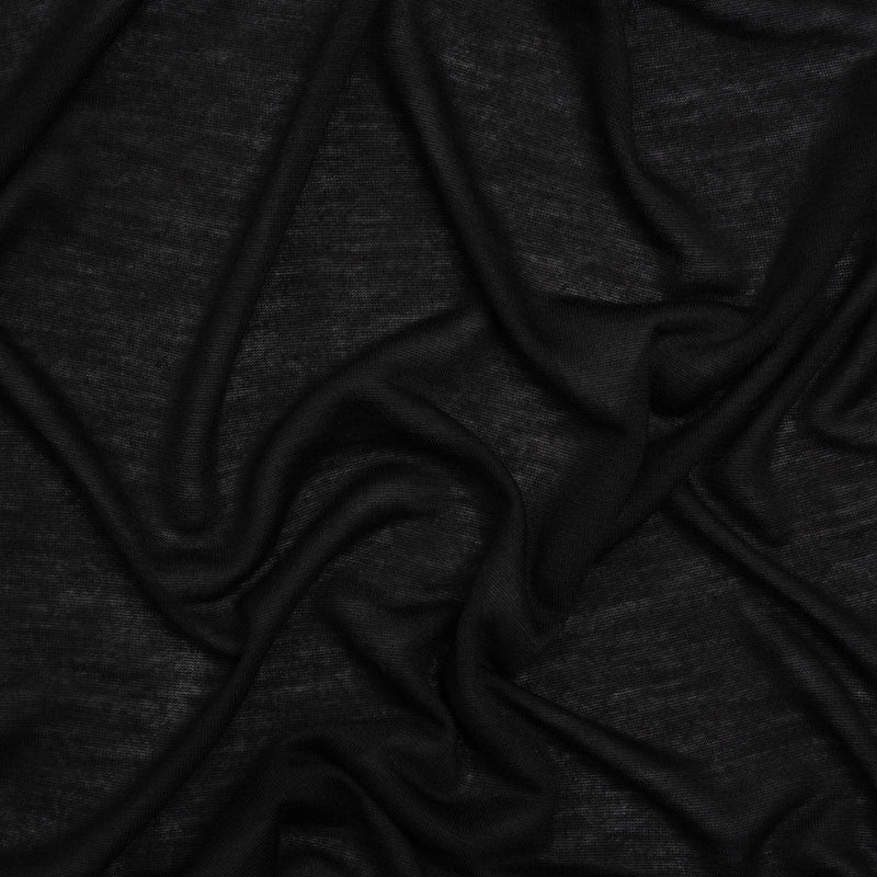 Lightweight Viscose and Silk Jersey - Black - Deadstock